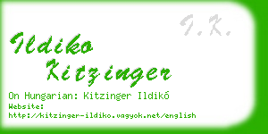 ildiko kitzinger business card